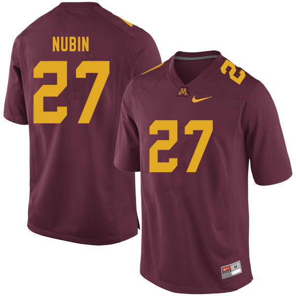 Men #27 Tyler Nubin Minnesota Golden Gophers College Football Jerseys Sale-Maroon